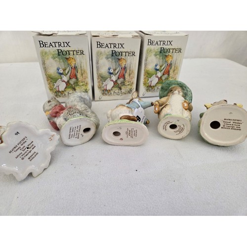 62 - Collection of 5 Beswick 1940's Beatrix Potter figurines; Timmy Willie, Timmy Tiptoes, Peter Rabbit, ... 