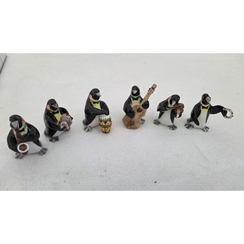 74 - Ceramic gloss 6-piece miniature penguin band