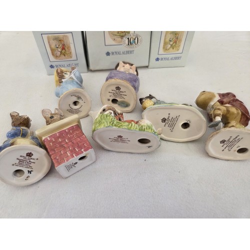 76 - Collection of 7 Royal Albert Beatrix Potter figurines, Benjamin Wakes Up, John Joiner, Gentleman Mou... 