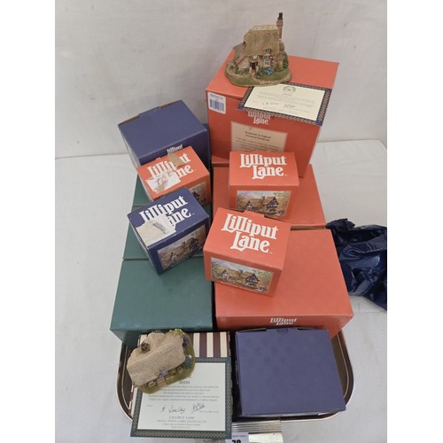 78 - Lilliput Lane, 15 boxed with deeds incl. Scottish Mist, Birdlip Bottom, The Bobbins, Cowslip Cottage... 