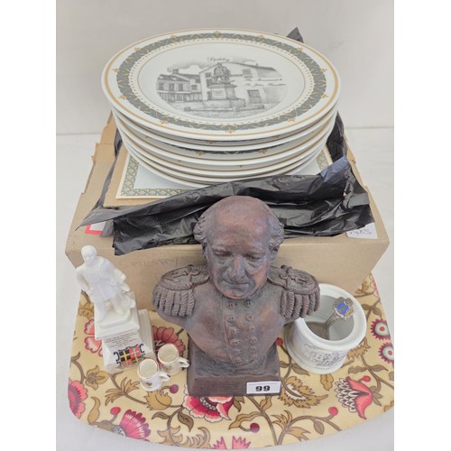 99 - Collection of Spilsby commemorative ware incl. pictorial plates, John Franklin figurines etc