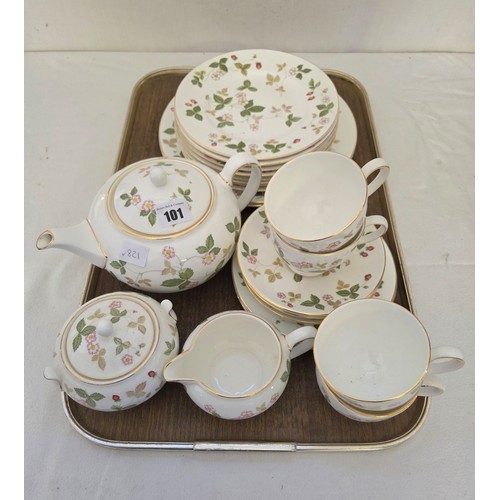 101 - Qty of Wedgwood Wild Strawberry teaware