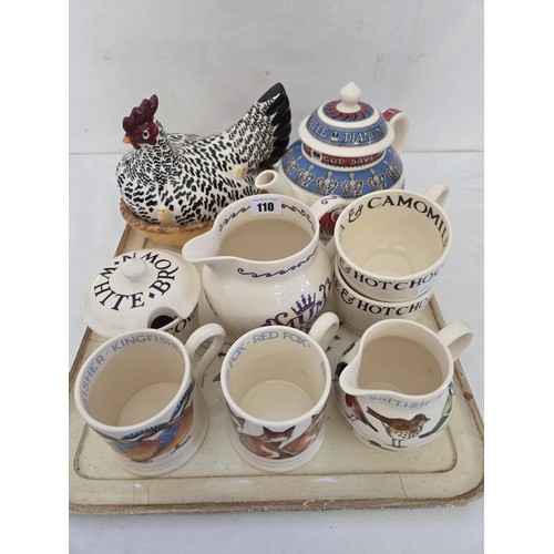 110 - Collection of Emma Bridgewater breakfast and tableware incl. hen on nest, toast and marmalade, 60 ye... 