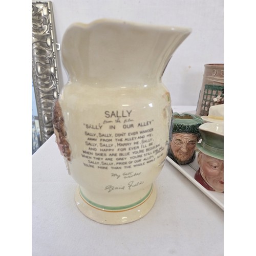 112 - Collection of Royal Doulton and Beswick collectors ware incl. Oliver Twist tankard, Sally in our All... 