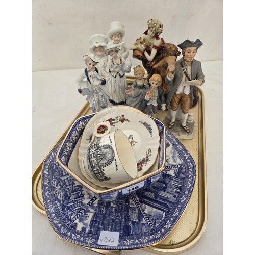 116 - Mixed ceramic incl. Ringtons bowl & platter and various bisque and gloss figurines