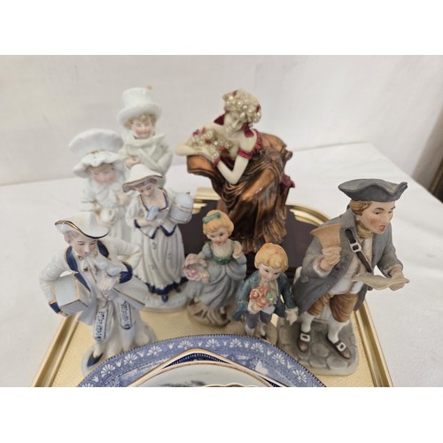 116 - Mixed ceramic incl. Ringtons bowl & platter and various bisque and gloss figurines