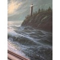 June Nelson (20th century American artist) oil on canvas of a moonlit ...