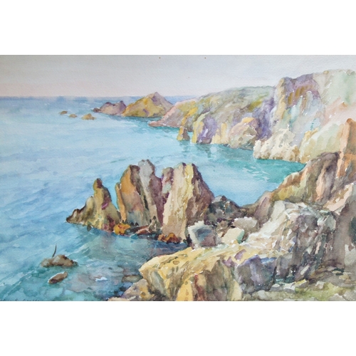 17 - Alice Emily Waller (British 1884-1973) Sept Moies (Seven Sisters Rocks), Sark, watercolour, signed l... 