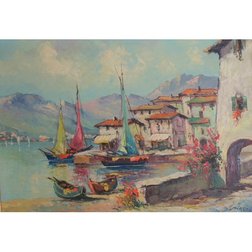 30 - Erik Snippe (Dutch, early 20th century) Lake Garda, Italy, oil on canvas, signed lower right, 70 x 4... 