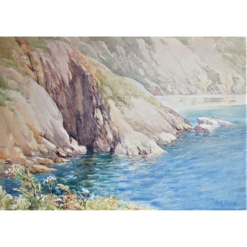 40 - Arthur Bassett Waller (British 1882-1974) Looking from Orgeries to Grande Greve, Sark, watercolour, ... 