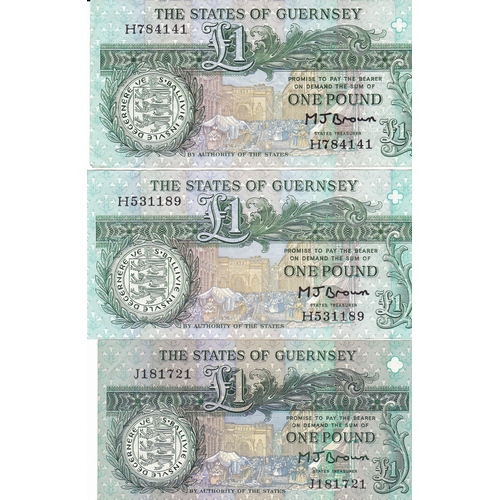 48 - Six Guernsey banknotes signed Brown