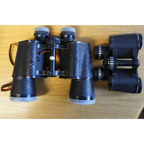 22 - Two pairs of binoculars with cases, Atlas 10 x 50 Field 55 degrees No. 76035 and Prinzlux 8 x 30 wit... 