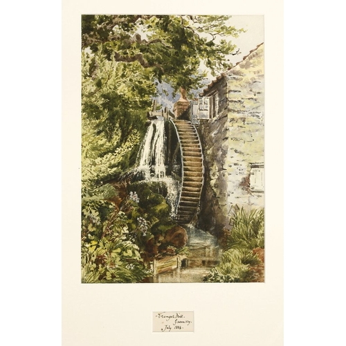 112 - Eliza Ridley Sandys (British 19th century) Vrangue Mill, Guernsey, watercolour, inscribed with title... 