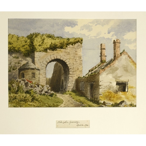 115 - Eliza Ridley Sandys (British 19th century) Vale Castle, Guernsey, watercolour, inscribed with title ... 