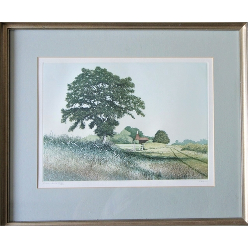 118 - Paul Bisson (British born 1938) Sussex Weald, coloured print, signed in pencil and titled, numbered ... 