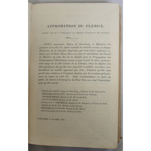 2 - La Liturgie, published Guerensey 1835 Chez H.Brouard, together with Les Psaumes De David.