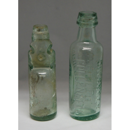 41 - Sunbeam Guernsey Ginger Beer bottle as found condition + Miller & Childs Kettering GB, two local cle... 