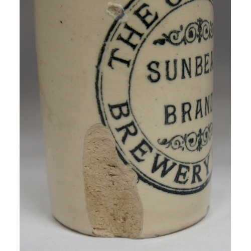 41 - Sunbeam Guernsey Ginger Beer bottle as found condition + Miller & Childs Kettering GB, two local cle... 