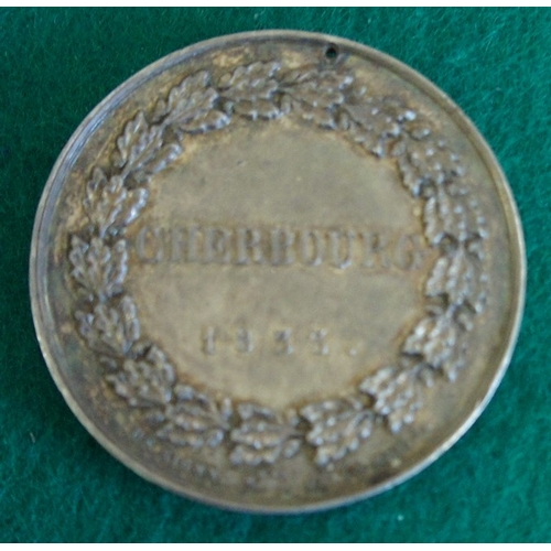 88 - Louis Phillipe Roi Des Francais silver medal, the reverse with laurel and 'Cherbourg 1833', 42 mm.