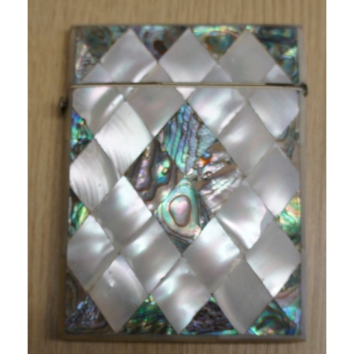 136 - Mother of pearl card case.