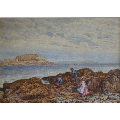 149 - Raymond Tucker (British 1830-1908) Castle Cornet from Havelet, Guernsey, watercolour, signed with mo... 