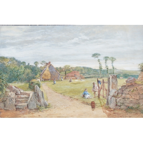 150 - Octavius Oakley R.W.S. (British 1800-1867) A Guernsey Farm House. watercolour signed and dated 1867 ... 