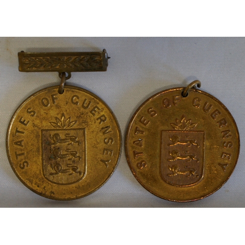 90 - Two States of Guernsey 'Liberation from German occupation' medals, May 9th 1945.