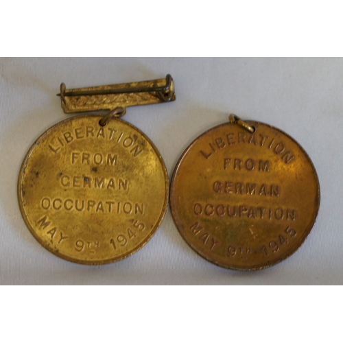 90 - Two States of Guernsey 'Liberation from German occupation' medals, May 9th 1945.