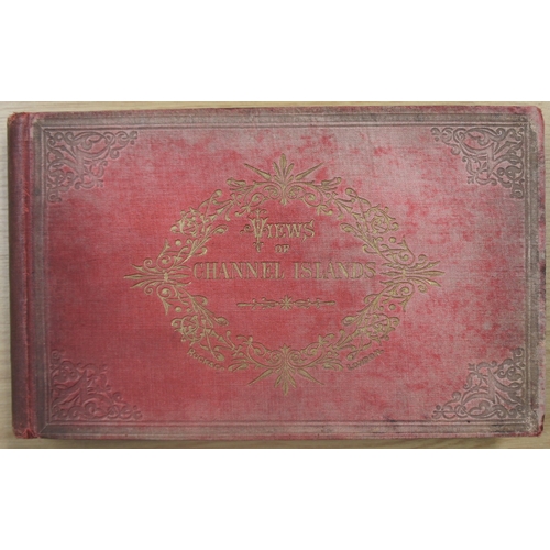 170 - Views of the Channel Islands, steel engravings bound into an album with gilt tooled title, very scar... 