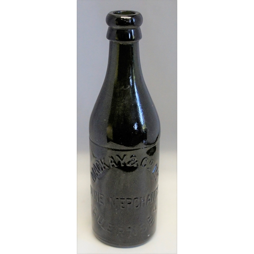 163 - Glass beer bottle, Mackay & Co. Wine Merchant, Guernsey.