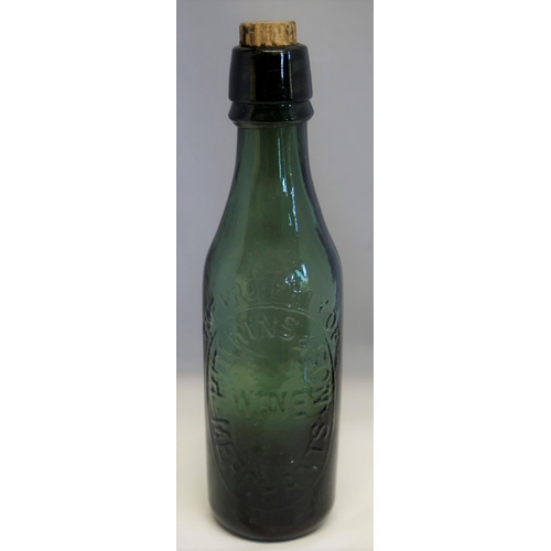 165 - Glass beer bottle, Hitchins & Son Wine Merchants.