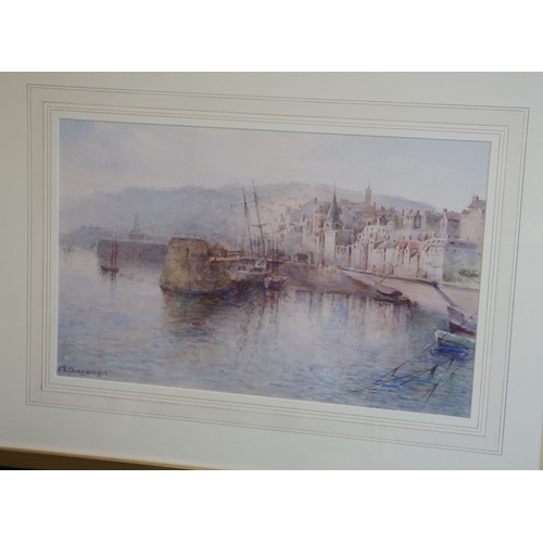 176 - E.S.Cheeswright (British 1874-1977) Careening Hard, St Peter Port, Guernsey, watercolour, signed 40 ... 