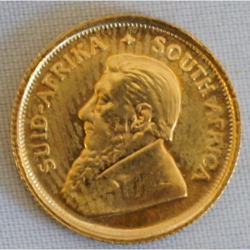 100 - South African gold 1/10 th Krugerrand dated 1981.