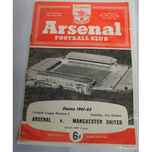 214 - Football programme - Arsenal v Manchester United 1961-62.