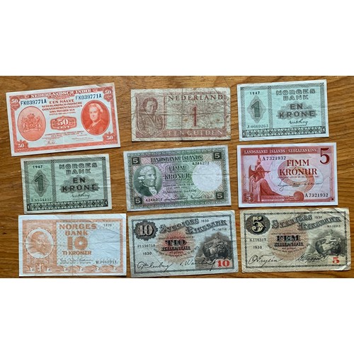 13 - World banknotes, Spain, Finland, Holland, Luxemburg Iceland, Norway, Sweden (42).