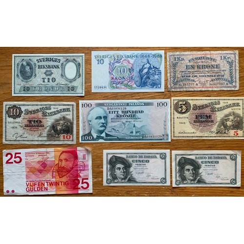 13 - World banknotes, Spain, Finland, Holland, Luxemburg Iceland, Norway, Sweden (42).