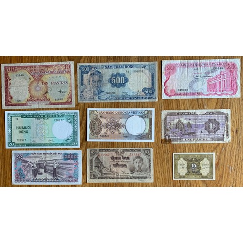 32 - World banknotes, Vietnam, Bangladesh, Cambodia, Indo China etc. (25).