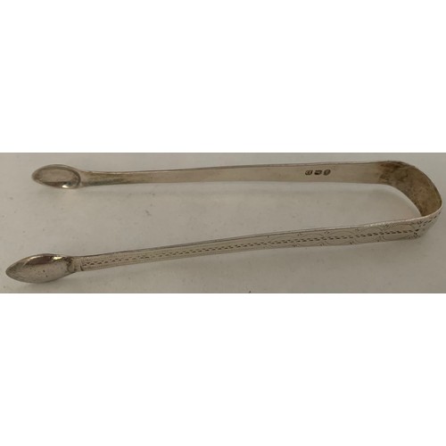 50 - Pair George III silver sugar tongs, London 1799, by Samuel Godbehere and Edward Wigan, with bright c... 