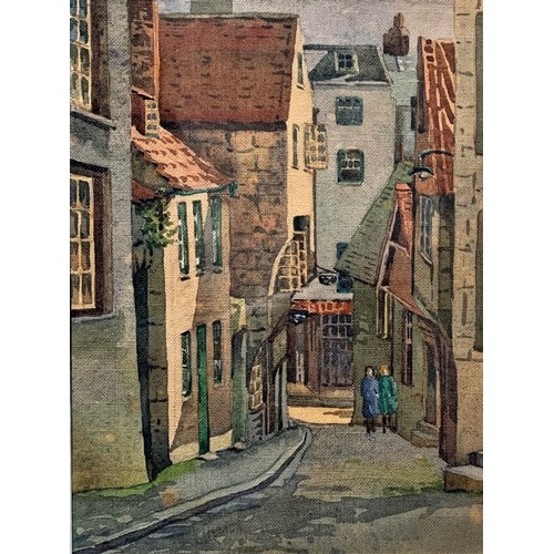 134 - M.L.Daubin (French 20th century), Berthelot Street, Guernsey, watercolour, signed, 23 x 17 cm.