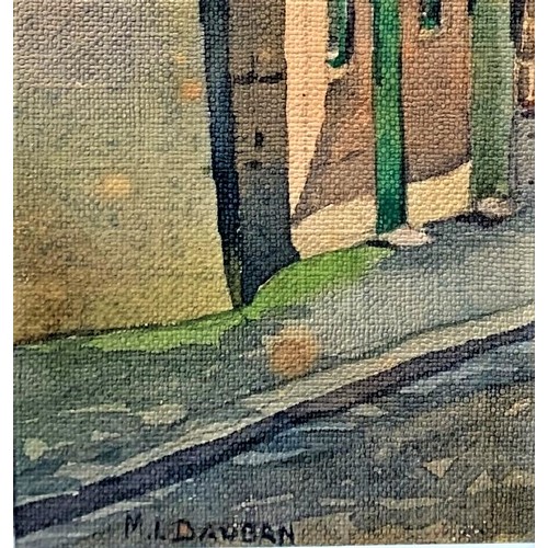 134 - M.L.Daubin (French 20th century), Berthelot Street, Guernsey, watercolour, signed, 23 x 17 cm.