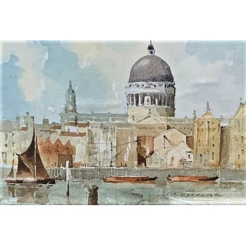 144 - G.F.Woolnorth (20th century), St Pauls, London, watercolour, signed, 17 x 24 cm.