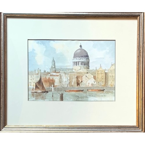 144 - G.F.Woolnorth (20th century), St Pauls, London, watercolour, signed, 17 x 24 cm.