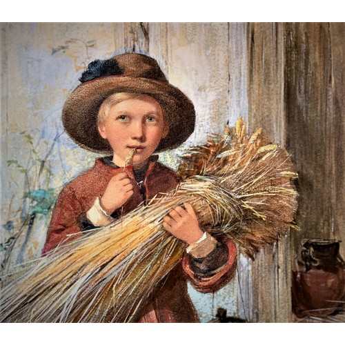 145 - Octavius Oakley (British 1800-1867) watercolour, Harvest Boy, watercolour, signed on mount, 48 x 32 ... 