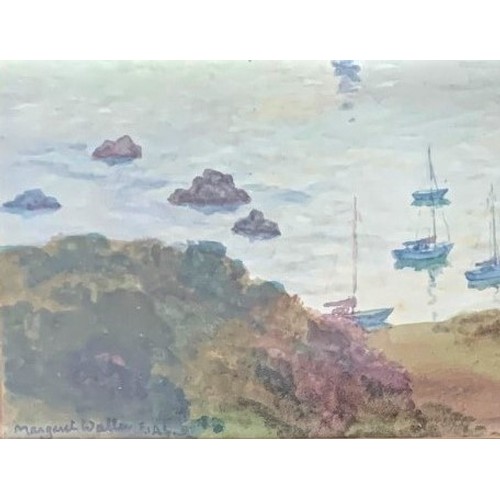 149 - Margaret Waller FIAL (British 1916-1997) - Brecqhou from Sark, watercolour, signed, 24 x 34 cm.