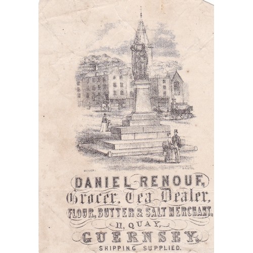 159 - Bookplate or Invoice header - Daniel Renouf, Grocer, 11 Quay, Guernsey.