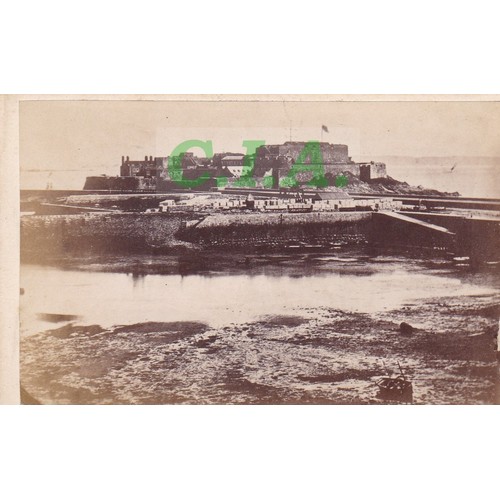 161 - Carte de visite size real photograph Castle Cornet, Guernsey, 19th century.