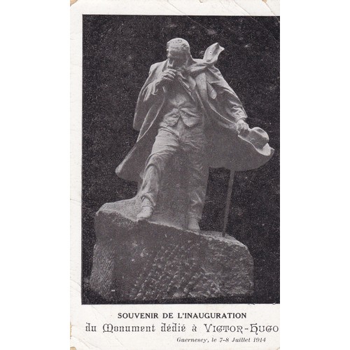 164 - Postcard, Souvenir De L'Inauguration Victor Hugo statue, Candie grounds, Guernsey.