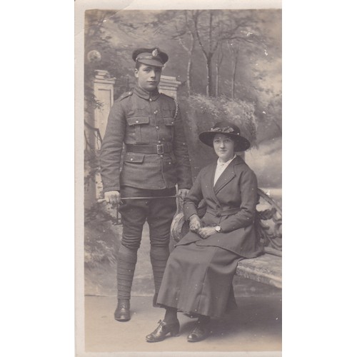 165 - Royal Guernsey Light Infantry soldier and sweetheart postcard, by Norman Grut, Guernsey