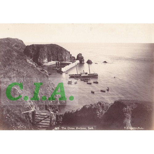 199 - Original photograph by Thomas Singleton circa 1880, Creux harbour from the cliffs, Sark.