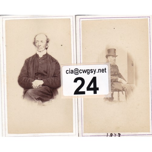 24 - Two carte de visite photographs by Thomas Singleton, Guernsey, depicting gentlemen, one dated 1873 (... 